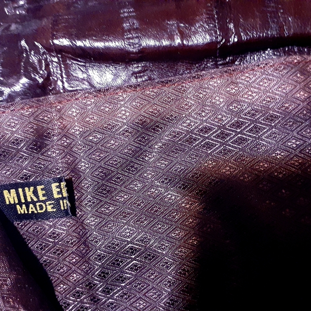 Dark Brown Crocodile Embossed Clutch - Picture 7 of 12